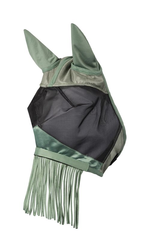 Horze Fly Mask with Detachable Nose Fringe - Sea Spray
