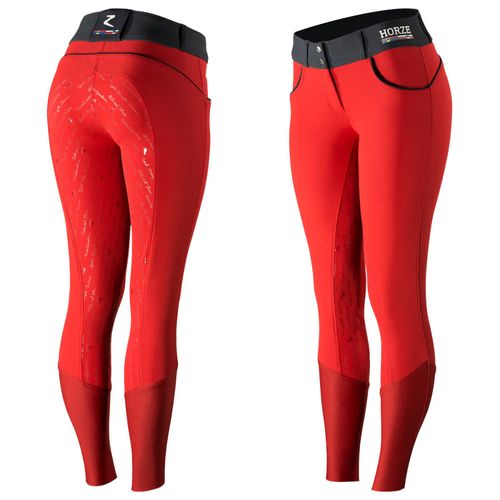 Horze Women's Nordic Performance Full Seat Breeches - Red Horze Women's Nordic Performance Full Seat Breeches - Red