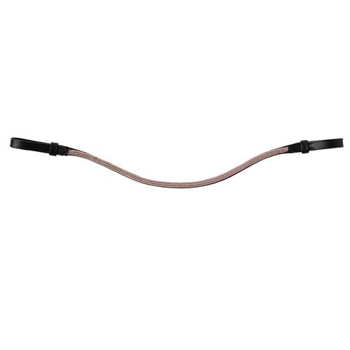 Horze Munich Curved Browband w/Crystals - Rose Tan