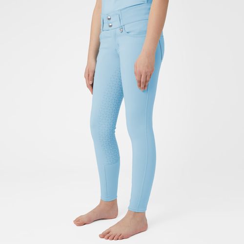 Horze Kids' Tara High Waist Full Seat Breeches - Corydalis Light Blue