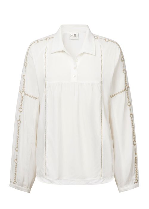 EQL Women's Bit and Rein Embroidered Blouse - Soft White