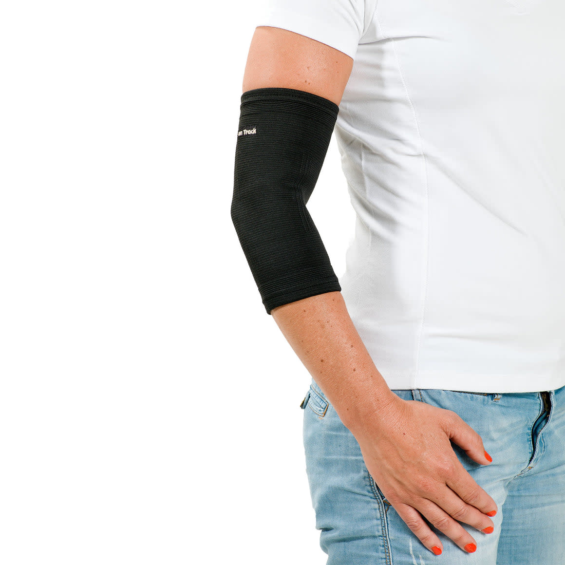 Back on Track 2 Way Stretch Elbow Brace - Black - Back on Track-BNX101062-Black - Shop Bit of Britain, Serving Eventers for over 20 Years Back on Track 2 Way Stretch Elbow Brace - Black - Back on Track-BNX101062-Black - Shop Bit of Britain, Serving Eventers for over 20 Years