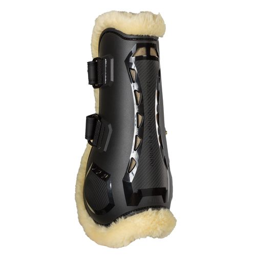 Back on Track Airflow Tendon Boots w/Faux Fur - Black