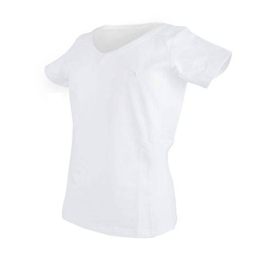 Back on Track Women's V Neck Tee Shirt - White