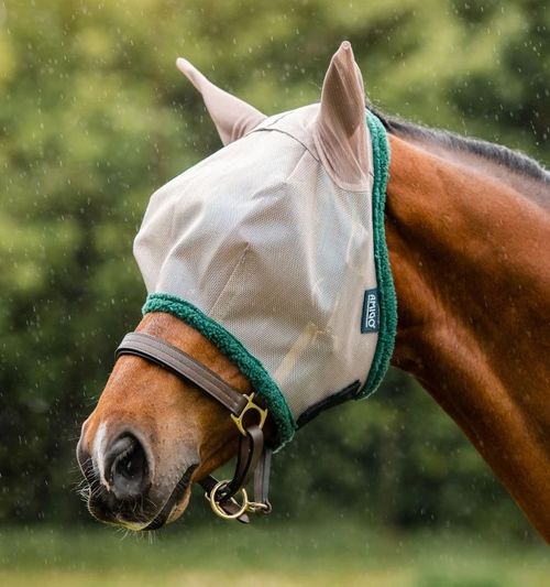 Amigo Fly Mask - Silver/Lime