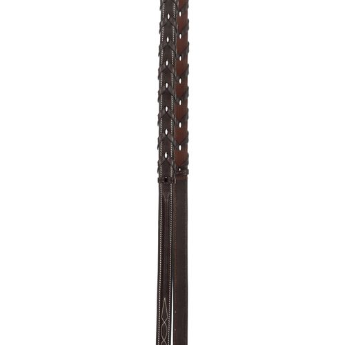 Equinavia Valkyrie Rubber Lined Laced Reins - Chocolate Brown