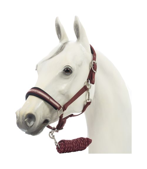 Horze Physical Sophistication Halter and Lead Set - Burgundy