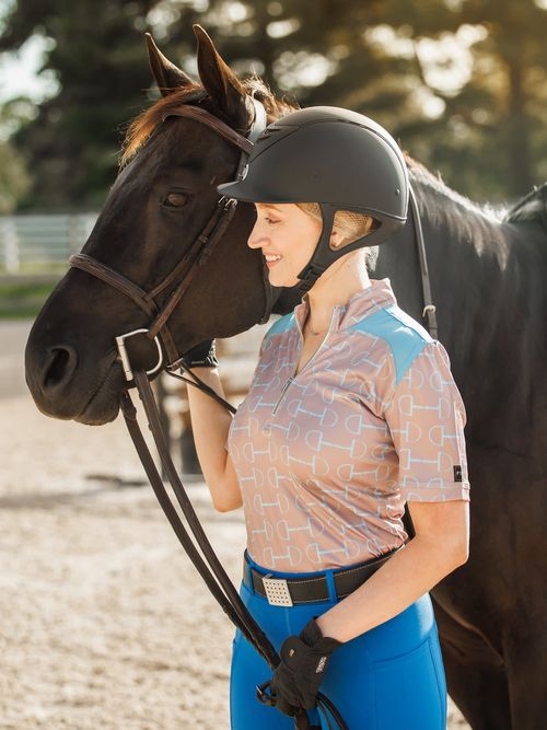 FITS Women's Kinetic Short Sleeve Sun Shirt - Blue Bit