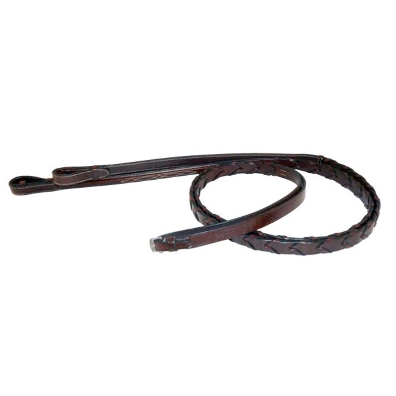 Nunn Finer Round Raised Fancy Stitched Laced Reins - Havana - Nunn ...