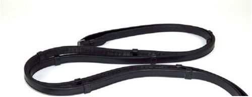 Nunn Finer Rubber Lined Reins w/Hand Stops - Black