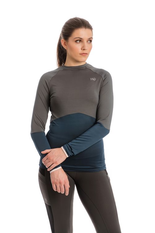 Horseware Women's Jade Crew Neck Base Layer - Navy/Charcoal