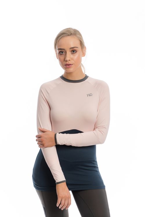 Horseware Women's Jade Crew Neck Base Layer - Rosewater/Navy