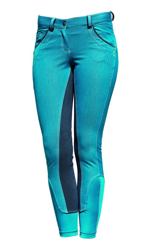 Horseware Women's Denim Full Seat Breeches - Teal
