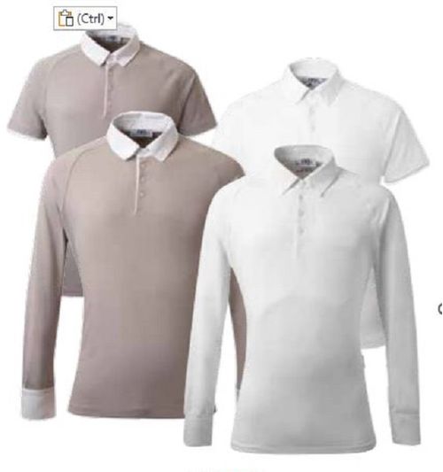 Alessandro Albanese Men's Long Sleeve Polo Technical Competition Shirt - Greige