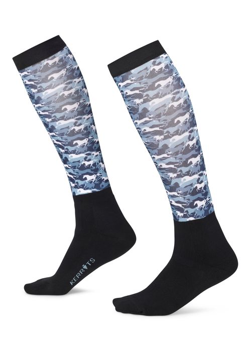 Kerrits Women's Dual Zone Boot Socks - Night Sky Galloping Horses