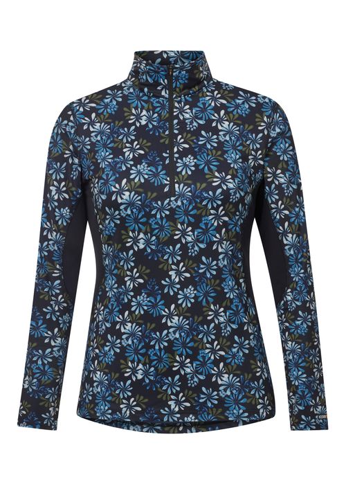Kerrits Women's On Course Quarter Zip Fleece Tech Top - Night Sky Autumn Bouquet