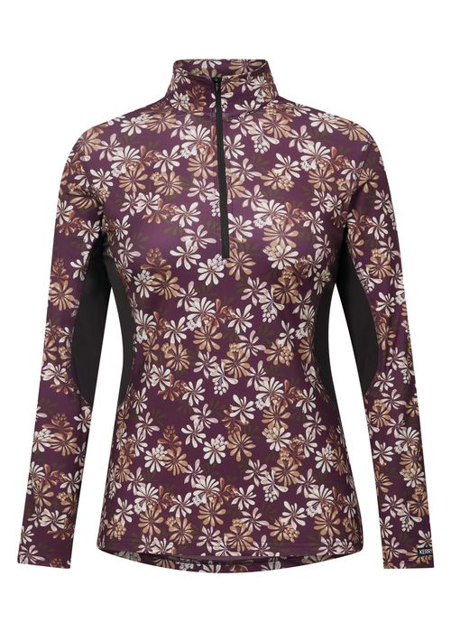 Kerrits Women's On Course Quarter Zip Fleece Tech Top - Vineyard Autumn Bouquet