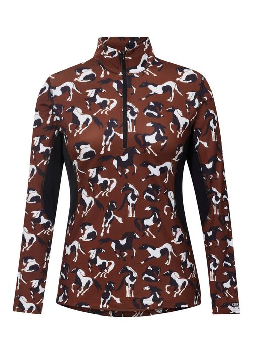 Kerrits Women's On Course Quarter Zip Fleece Tech Top - Ginger Mod Mares