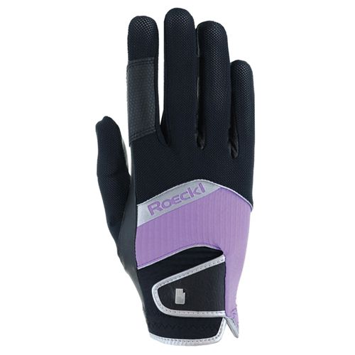 Roeckl Millero Riding Gloves - Black/Lilac Macaron