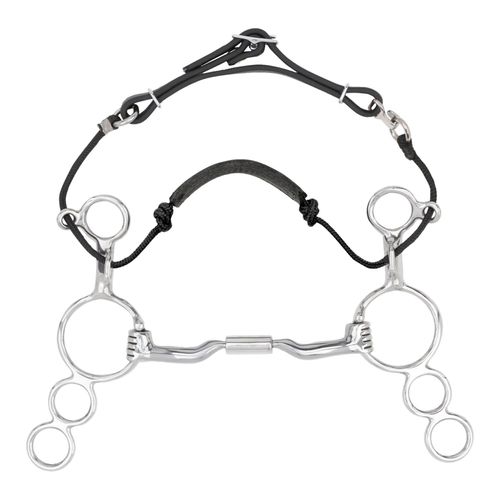 Myler 6" 3 Ring Combination Bit Low Port Comfort Snaffle MB 04 - Black Leather