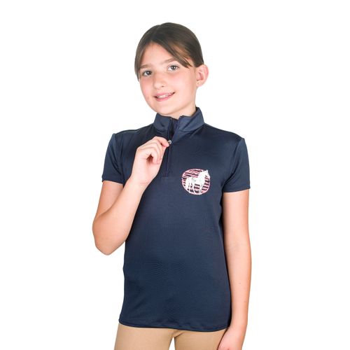 Equistar Kids' Short Sleeve 1/4 Zip Sun Shirt - Navy