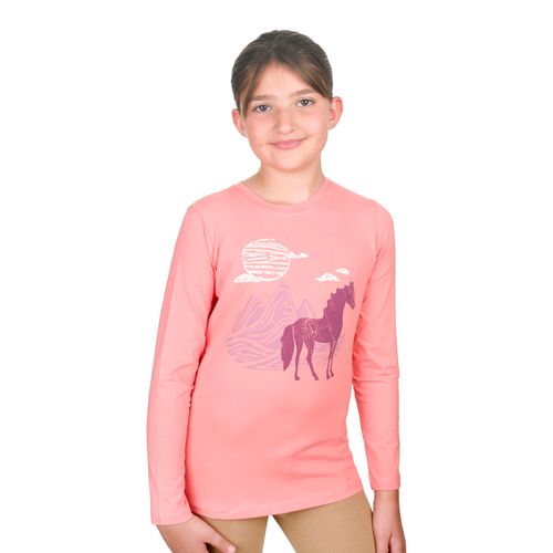 Equistar Kids' Long Sleeve Graphic Tee - Peachy