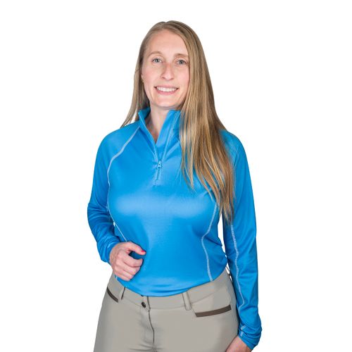 Ovation Women's 1/4 Zip Long Sleeve Solid Color Sun Shirt - Ocean