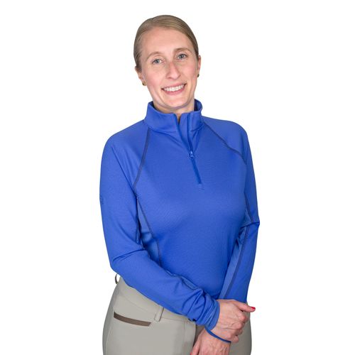 Ovation Women's 1/4 Zip Long Sleeve Solid Color Sun Shirt - Royal