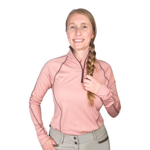 Ovation Women's Core Half Zip Long Sleeve Top - Muted Clay