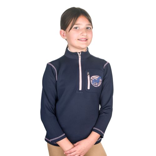Equistar Kids' 1/2 Zip Fleece Riding Top - Navy