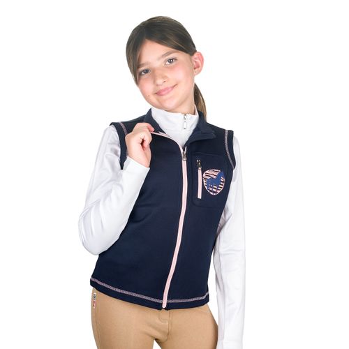 Equistar Kids' Full Zip Riding Fleece Vest - Navy