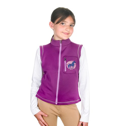 Equistar Kids' Full Zip Riding Fleece Vest - Lilac