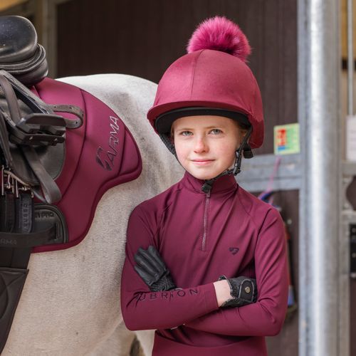 Shires Aubrion Kids' Eltar Base Layer - Black Cherry