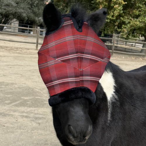 Kensington Mini/Pony Fleece Trim Fly Mask - Merlot