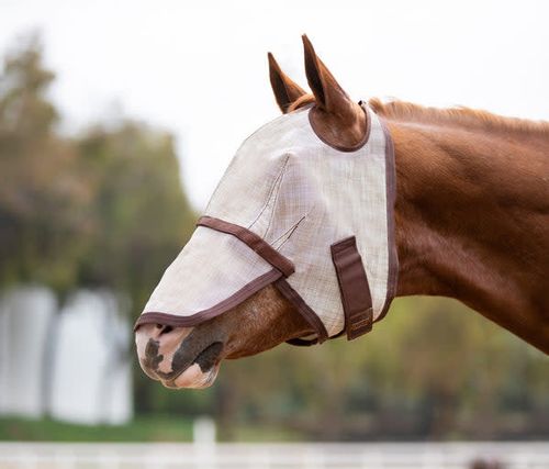 Kensington Fly Mask w/Web Trim and Nose - Desert Sand