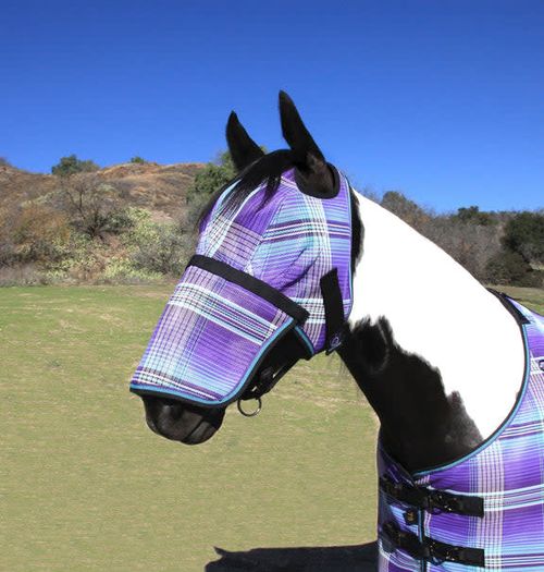 Kensington Fly Mask w/Web Trim and Nose - Lavender Mint