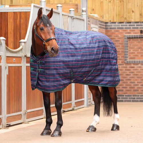 Shires Tempest Plus 100 Stable Rug - Navy Tartan