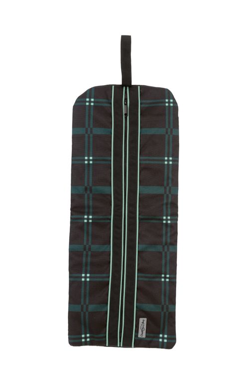 Chestnut Bay Quilted Lined Bridle Bag - Hunter Plaid