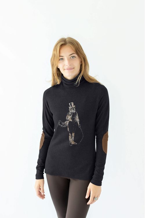 Chestnut Bay Women's Rider Lounge Turtleneck - Almost Black Artful Dodger