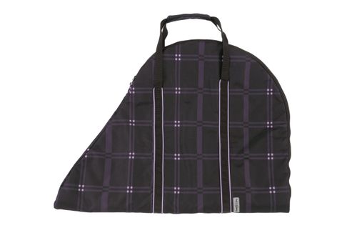 Chestnut Bay Clam Shell Saddle Bag - Black Plaid