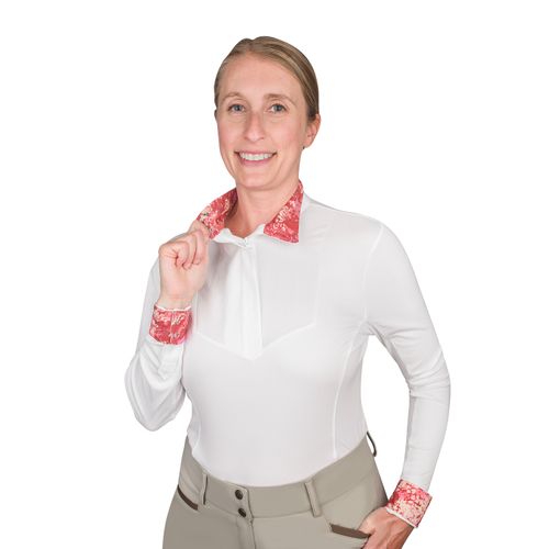 Ovation Women's Bib Front Long Sleeve Show Shirt - White/Natural World