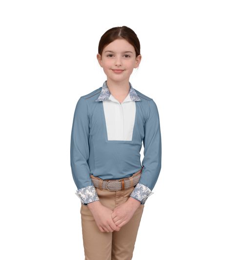 Chestnut Bay Kids' SkyCool Liberty Long Sleeve Show Shirt - Skyblue