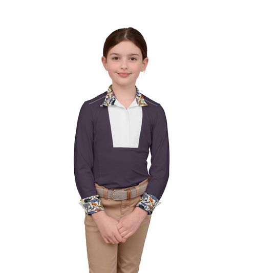 Chestnut Bay Kids' SkyCool Liberty Long Sleeve Show Shirt - Nightshade