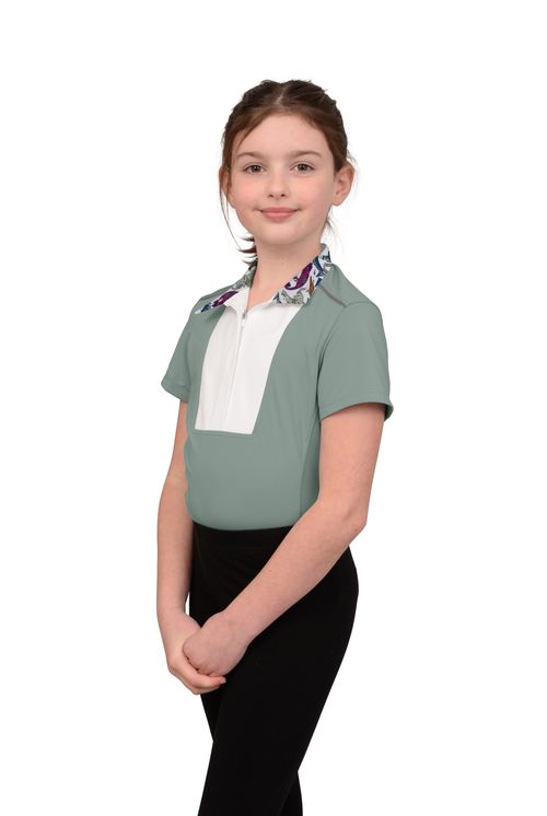Chestnut Bay Kids' SkyCool Liberty Sport Short Sleeve Show Shirt - Sage