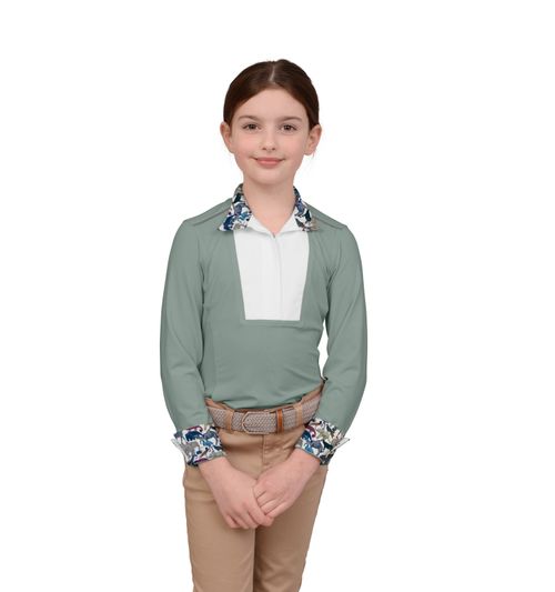 Chestnut Bay Kids' SkyCool Liberty Long Sleeve Show Shirt - Sage