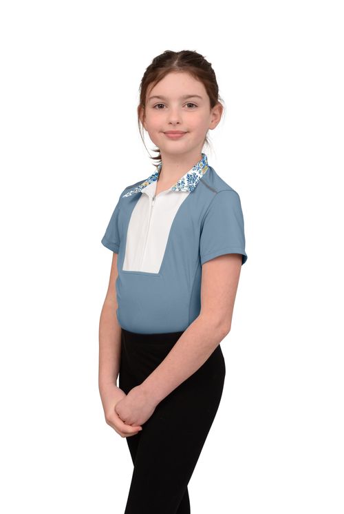 Chestnut Bay Kids' SkyCool Liberty Sport Short Sleeve Show Shirt - Skyblue