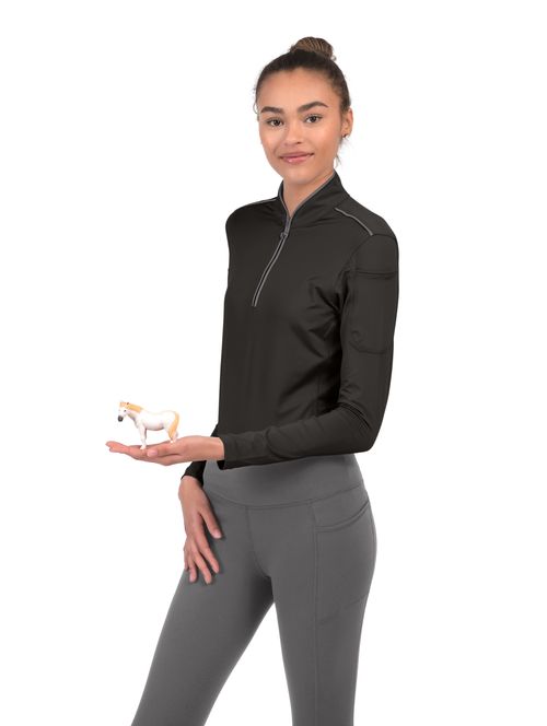 Chestnut Bay Women's Performance Rider SkyCool Long Sleeve Shirt - Black