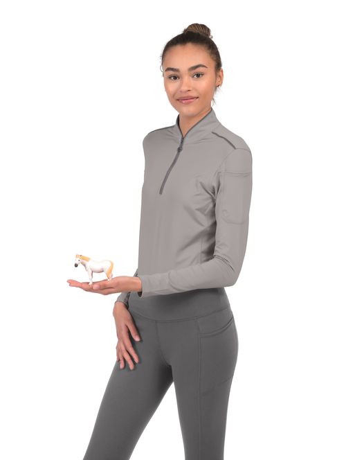 Chestnut Bay Women's Performance Rider SkyCool Long Sleeve Shirt - Ash