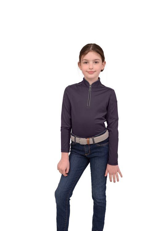 Chestnut Bay Kids' Performance Rider SkyCool Long Sleeve Shirt - Nightshade