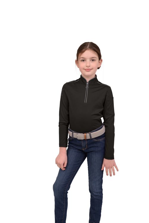 Chestnut Bay Kids' Performance Rider SkyCool Long Sleeve Shirt - Black